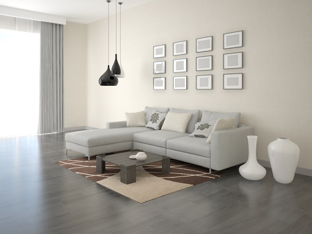 Prostorný moderní obývací pokoj. - Fotografie, Obrázek