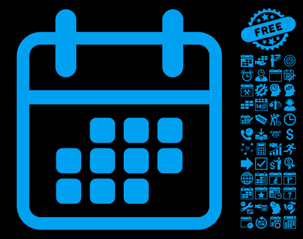Calendar Month Flat Vector Icon with Bonus - Вектор, зображення