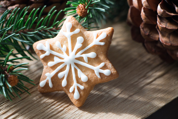 Decorated Christmas cookie - Fotoğraf, Görsel
