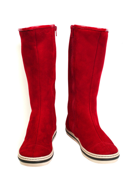 rode suède laarzen - Foto, afbeelding