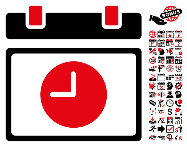 Time Schedule Flat Vector Icon With Bonus - Διάνυσμα, εικόνα