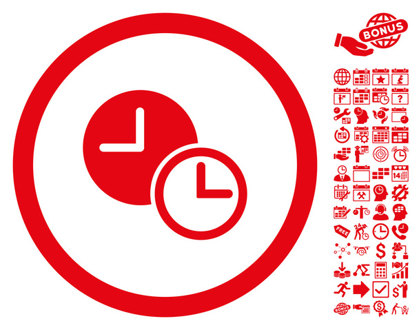 Clocks Flat Vector Icon With Bonus - Διάνυσμα, εικόνα
