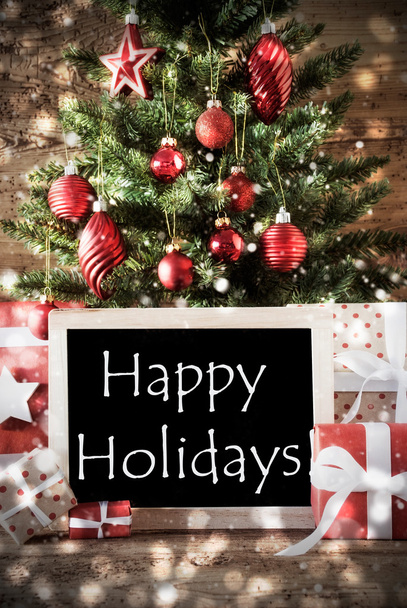 Christmas Tree With Bokeh Effect, Happy Holidays - Valokuva, kuva