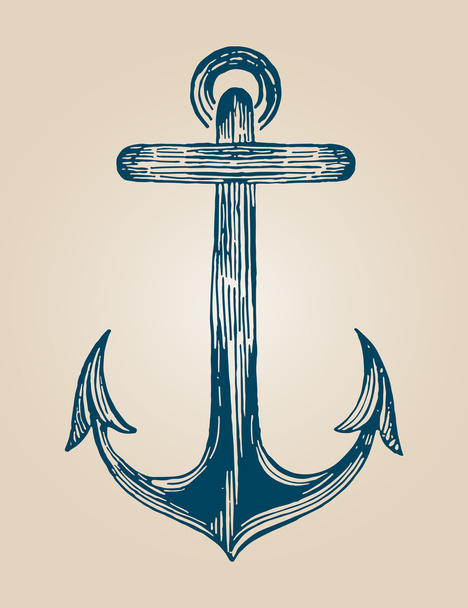 Blue vintage anchor - Photo, Image