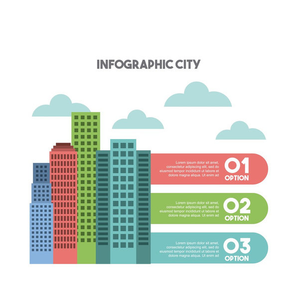 buildings infographic city presentation - Vector, Imagen