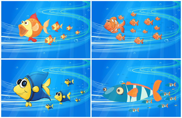 Scènes avec des poissons sous l'eau
 - Vecteur, image