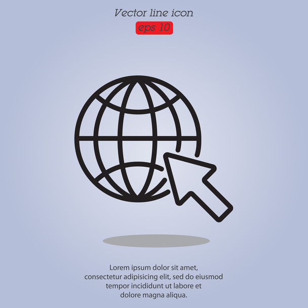 Globe, ga naar web - Vector, afbeelding