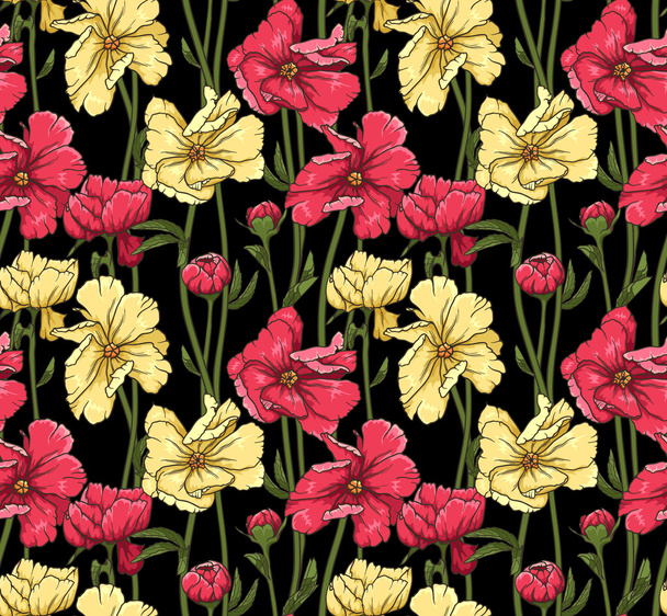 Elegant floral seamless pattern - Vector, afbeelding