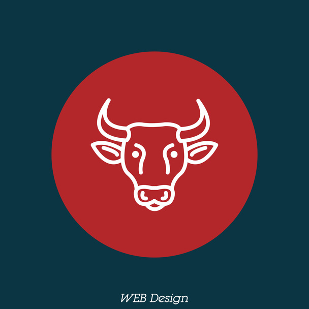 Cow simple icon - Vector, Image