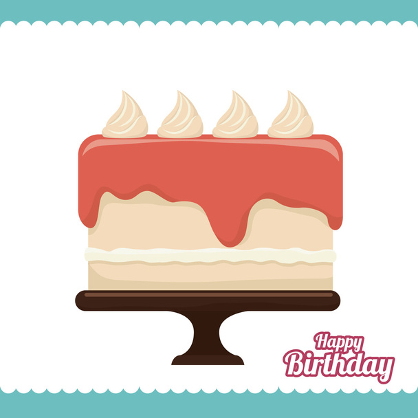 birthday cake dessert - Vetor, Imagem