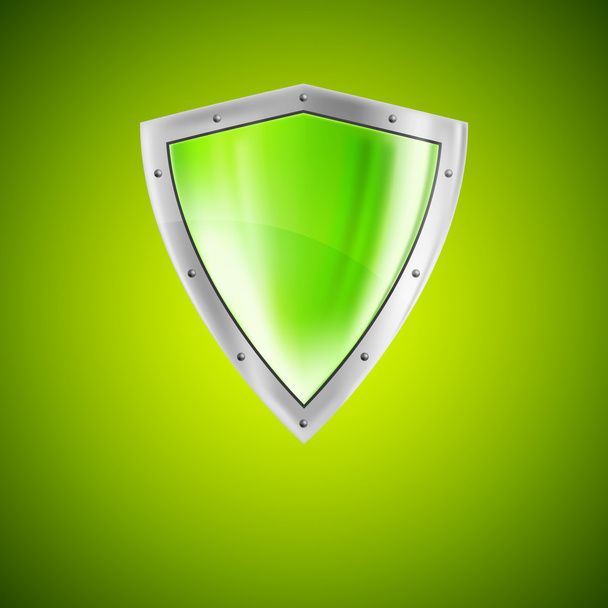 Green shield - Διάνυσμα, εικόνα