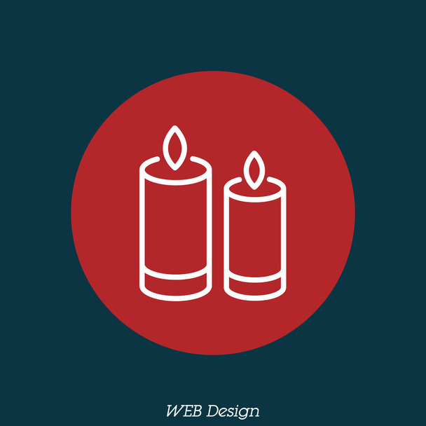 einfache Kerzen Symbol - Vektor, Bild