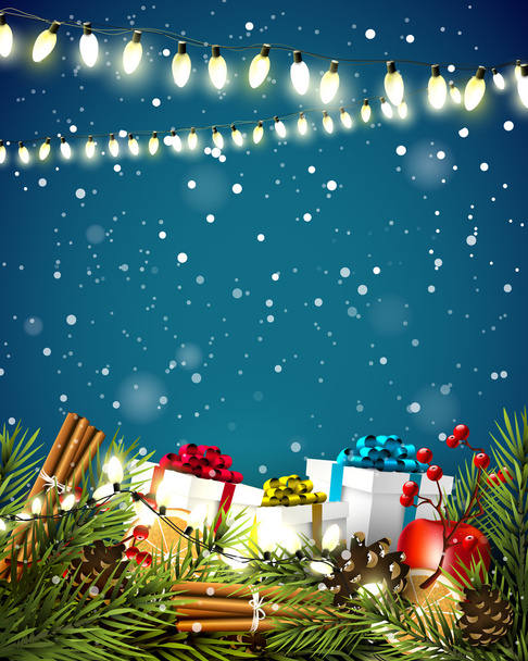 Christmas greeting card - Vettoriali, immagini