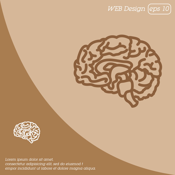 Ikona lidského mozku - Vektor, obrázek