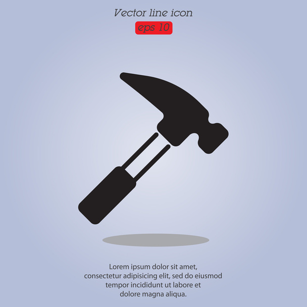 Hammer simple icon - Vector, Image
