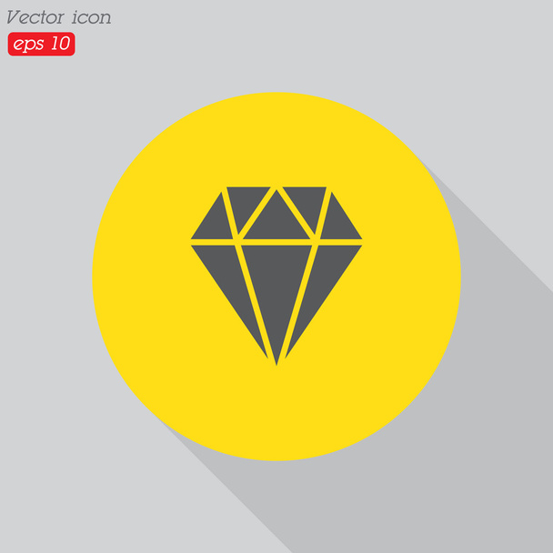 Icono plano de diamante - Vector, Imagen