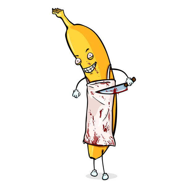Halloween karakter hentes banán - Vektor, kép