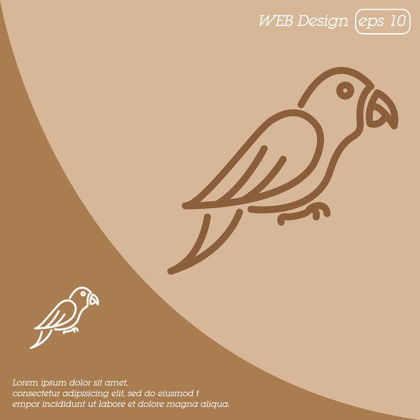 lijn icoon van Parrot - Vector, afbeelding