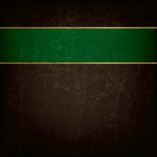 abstrakter Grunge-Hintergrund mit grünem Band - Vektor, Bild