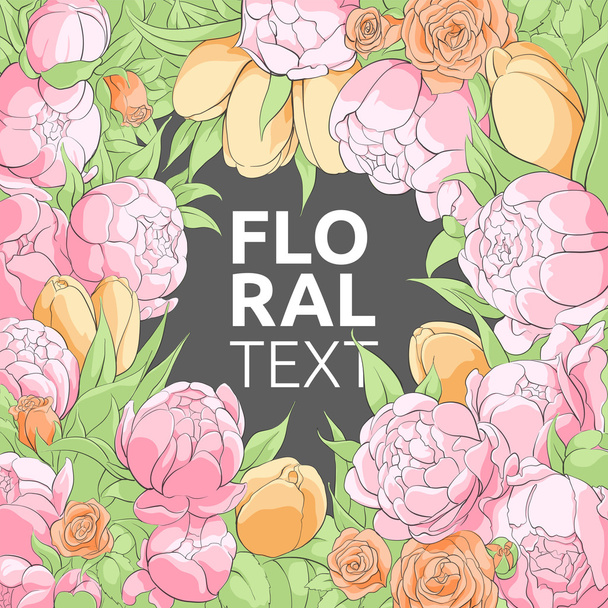 Beautiful floral illustration - Vector, Imagen