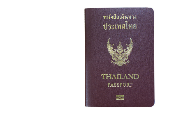 Passaporte Tailândia em fundo branco com caminho Clipping
 - Foto, Imagem