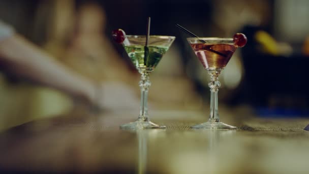 two martini glasses - Video, Çekim