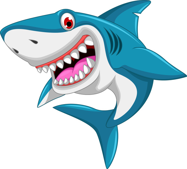 angry shark cartoon - Photo, Image