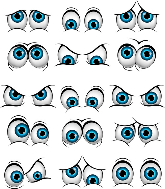 Rostos de desenhos animados com várias expressões para você projetar
 - Foto, Imagem