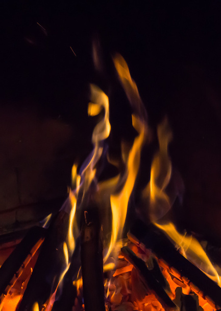 yanan şömine. şenlik ateşi sıcaklık - Fotoğraf, Görsel