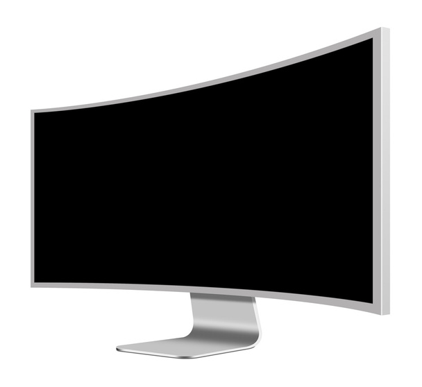 ilustracja 3D szeroki ekran komputera Mornitor z pusty ekran  - Zdjęcie, obraz