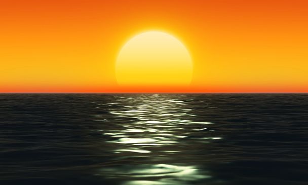 coucher de soleil sur la côte de la mer - Photo, image