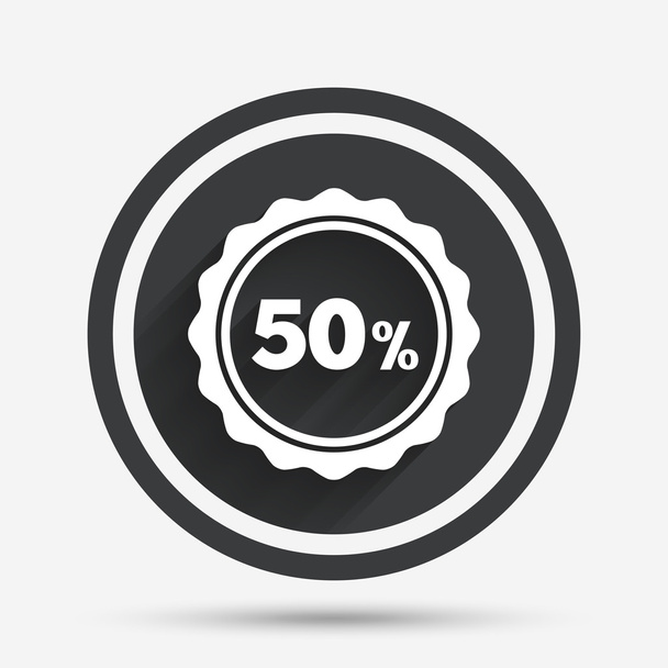 50 percent discount sign icon. Sale symbol. - Vector, afbeelding