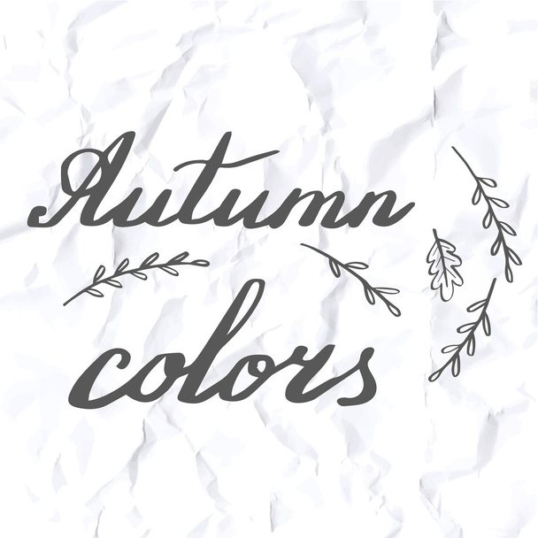 Autumn hand lettering and calligraphy design - Vektor, Bild