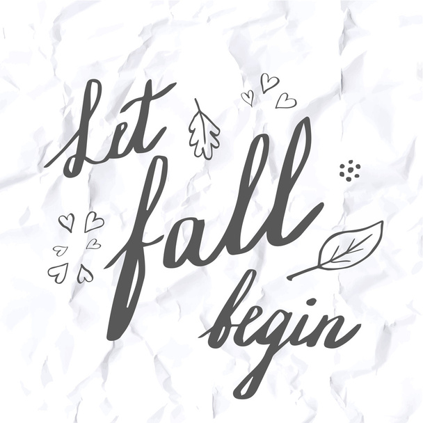 Herbst Hand Schriftzug und Kalligraphie-Design - Vektor, Bild
