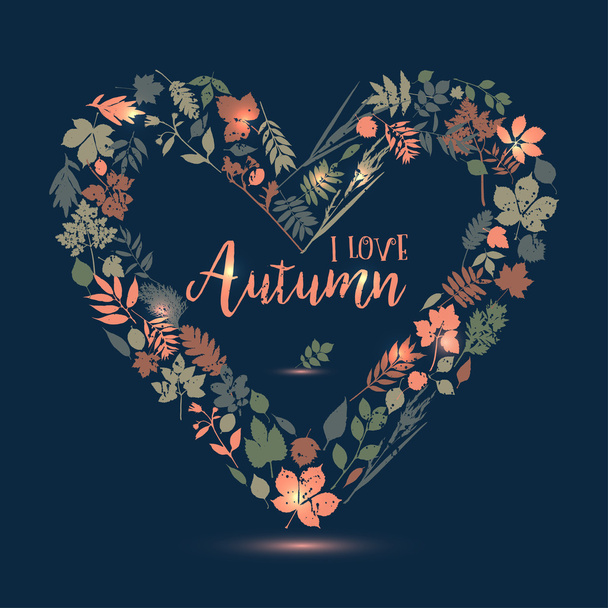 autumn greeting card - Vektör, Görsel