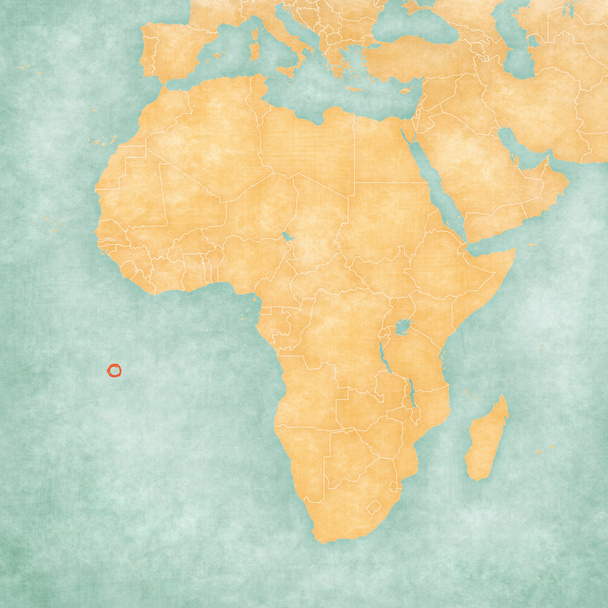 Χάρτης της Αφρικής - Νήσος αναλήψεως - Φωτογραφία, εικόνα