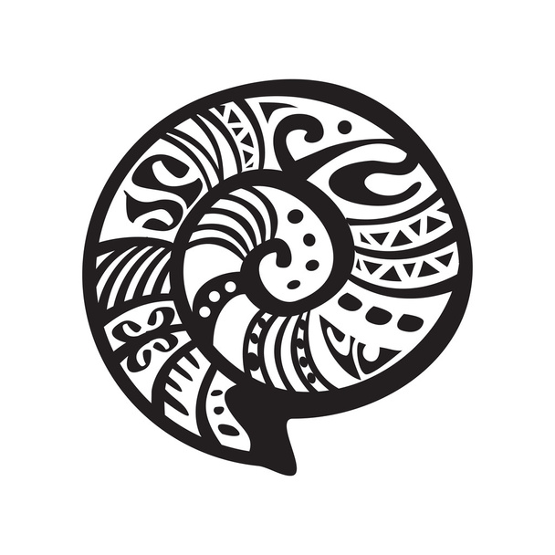Shell tattoo in Maori style. Vector illustration EPS10 - Vector, Image