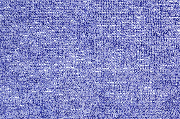 Closeup surface fabric pattern at the blue fabric mat at the floor of house texture background - Photo, Image