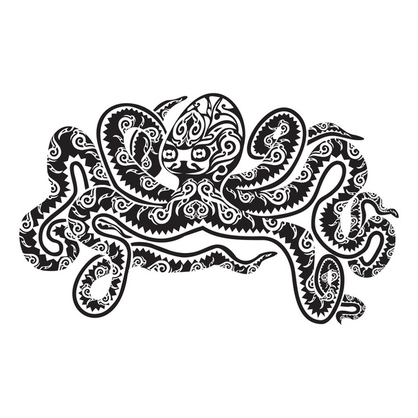 Octopus tattoo in Maori stijl. Vectorillustratie Eps10 - Vector, afbeelding