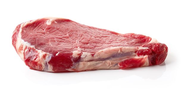 新鮮な生の牛肉ステーキ白で隔離 - 写真・画像