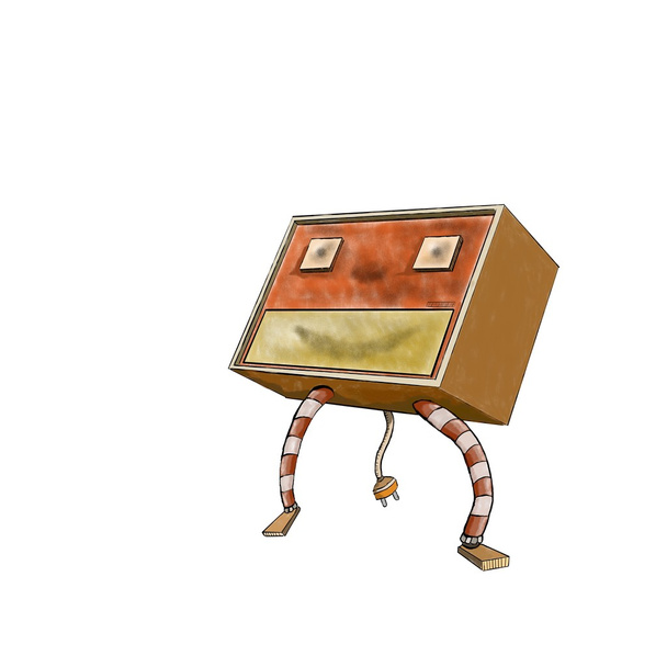 Ilustração do robô da caixa
 - Foto, Imagem