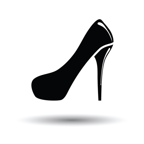 Zapato femenino con icono de tacón alto
 - Vector, Imagen
