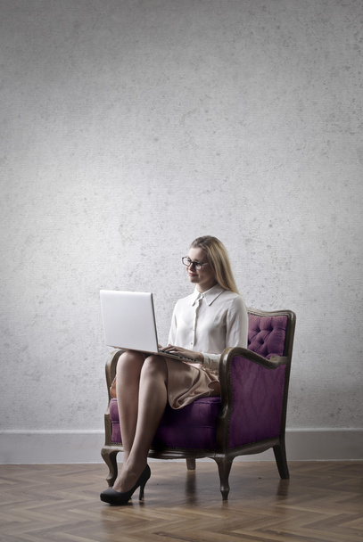 woman with a laptop - Photo, Image