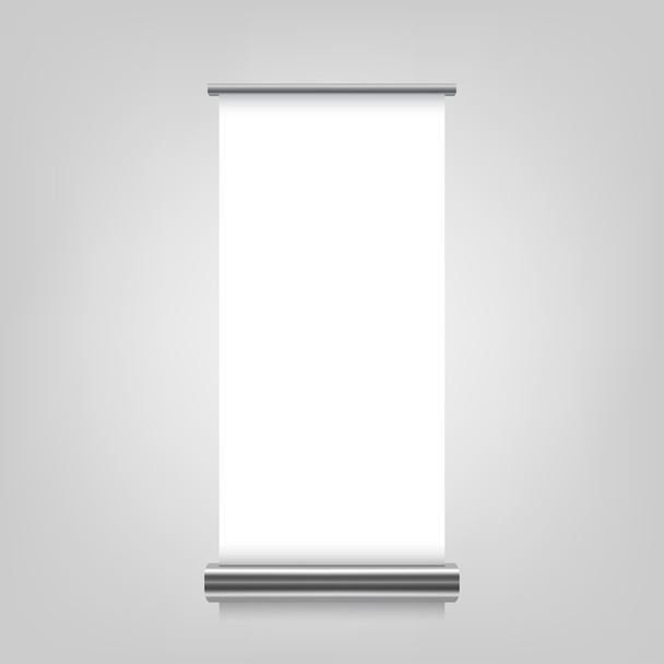 mock up of realistic roll up stand on white background - Vector, Image