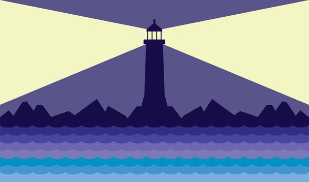 海岸の灯台 - ベクター画像