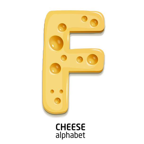 cheese alphabet letter - Вектор,изображение