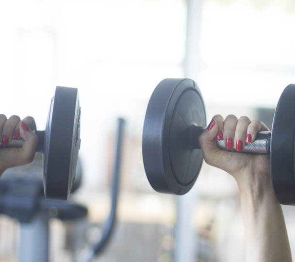 Gym exercise dumbell free weights - Φωτογραφία, εικόνα