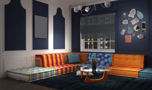 Eclectische en klassieke lounge - Foto, afbeelding