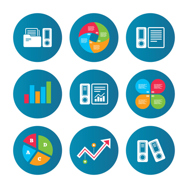 Accounting icons. Document storage in folders. - Vecteur, image