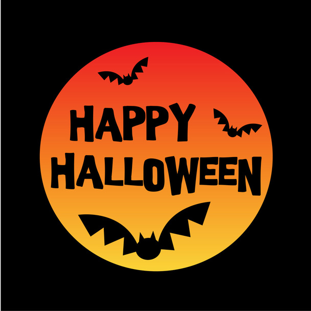šťastný halloween netopýři na měsíci  - Vektor, obrázek